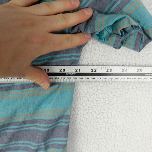 Roark Revival Shirt Mens Medium Blue Striped Button Up Boho Nautical Beach - Picture 7 of 9